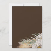 Modern Dark Brown Floral & Palm Wedding Einladung (Rückseite)