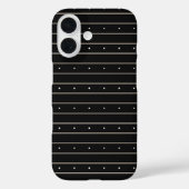 Modern Dark Gothic Pinstripe Lines And Polka Dots  Case-Mate iPhone Hülle (Rückseite)