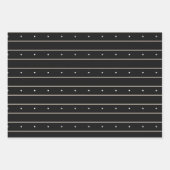 Modern Dark Gothic Pinstripe Lines And Polka Dots Geschenkpapier Set (Vorderseite 2)