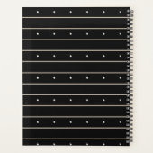 Modern Dark Gothic Pinstripe Lines And Polka Dots Planer (Rückseite)