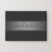 Modern Dark Gray Farbverlauf Name oder Firmenname Button (Vorderseite)