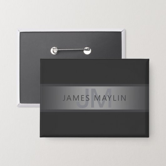Modern Dark Gray Farbverlauf Name oder Firmenname Button (Vorderseite/Rückseite)