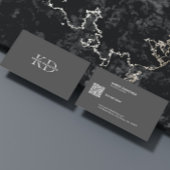 Modern Dark Gray Monogram Professional Visitenkarte