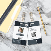Modern Dark Gray Professional Employee Photo ID Ausweis
