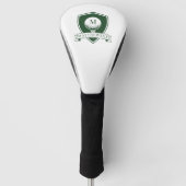 Modern Dark Green and White Initial Name Monogram Golf Headcover (Vorderseite)