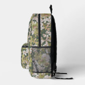 Modern Dark Green FLoral Muster Monogram Bedruckter Rucksack (Rechts)