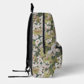 Modern Dark Green FLoral Muster Monogram Bedruckter Rucksack (Links)