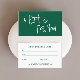 Modern Dark Green Promotional Gift Cards Telefonnummerkarte