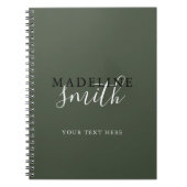 Modern Dark Green Typography Script Notizblock (Vorderseite)