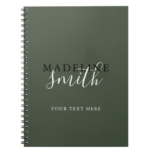 Modern Dark Green Typography Script Notizblock (Vorderseite)