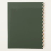 Modern Dark Green Typography Script Planer (Rückseite)