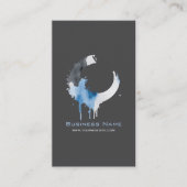 Modern Dark Grey & Blue Watercolor Swirl Visitenkarte (Vorderseite)