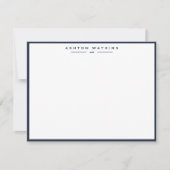 Modern Dark Navy Border Note Card Einladung (Vorderseite)