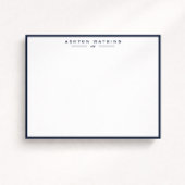 Modern Dark Navy Border Note Card Einladung