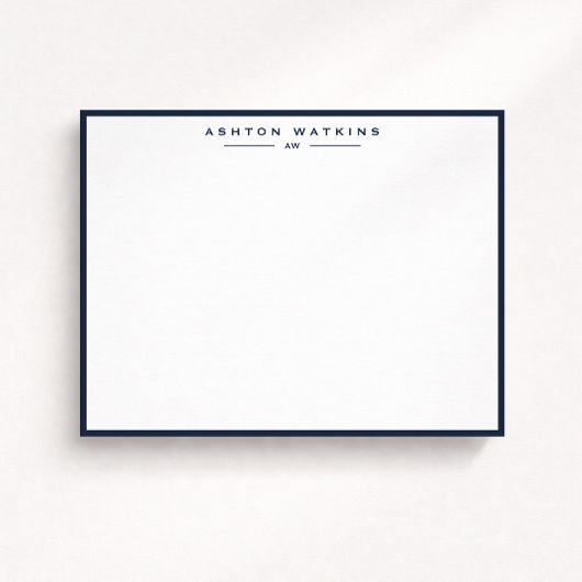 Modern Dark Navy Border Note Card Einladung