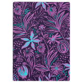 Modern Dark Purple Floral Pattern Personalised Klemmbrett (Rückseite)