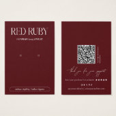 Modern Dark Red Earring Display Card (Vorne & Hinten)