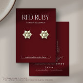 Modern Dark Red Earring Display Card