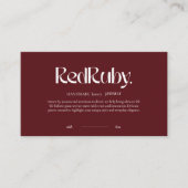 Modern Dark Red Minimalist Business Card Visitenkarte (Vorderseite)