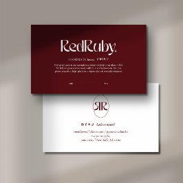 Modern Dark Red Minimalist Business Card Visitenkarte