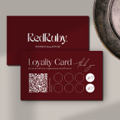 Modern Dark Red Minimalist Loyalty Card Treuekarte