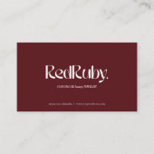 Modern Dark Red Minimalist Loyalty Card Treuekarte (Vorderseite)