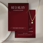 Modern Dark Red Necklace Display Card