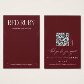 Modern Dark Red Necklace Display Card (Vorne & Hinten)