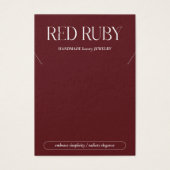 Modern Dark Red Necklace Display Card (Vorderseite)