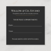 Modern Dark Small Business Terminkarte (Vorderseite)