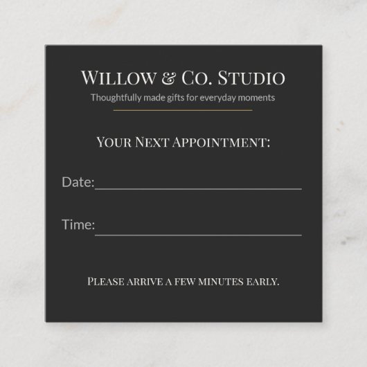 Modern Dark Small Business Terminkarte (Vorderseite)