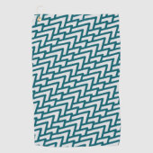 Modern Dark Teal Geometric Pattern on Light Gray Golfhandtuch (Vorderseite)
