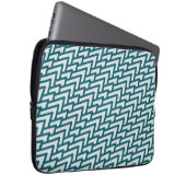 Modern Dark Teal Geometric Pattern on Light Gray Laptopschutzhülle (Vorne Rechts)