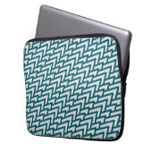 Modern Dark Teal Geometric Pattern on Light Gray Laptopschutzhülle (Vorderseite Links)
