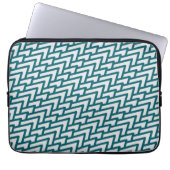 Modern Dark Teal Geometric Pattern on Light Gray Laptopschutzhülle (Vorderseite)