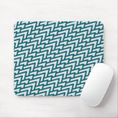 Modern Dark Teal Geometric Pattern on Light Gray Mousepad (Mit Mouse)