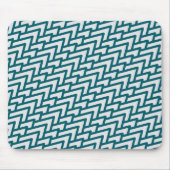 Modern Dark Teal Geometric Pattern on Light Gray Mousepad (Vorne)