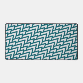 Modern Dark Teal Geometric Pattern on Light Gray Schreibtischunterlage