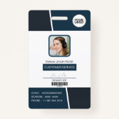 Modern Dark Teal Professional Employee Photo ID Ausweis (Vorderseite)