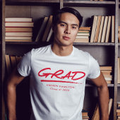 Modern Dashed Red Grad Personalisiert Abschluss T-Shirt