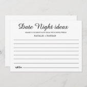 Modern Date Night Card Brautparty Game-Zeichen Hinweiskarte (Vorne/Hinten)