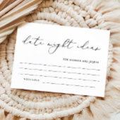 Modern Date Night Ideas Brautparty Game Card Begleitkarte