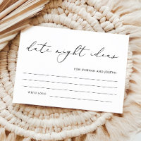 Modern Date Night Ideas Brautparty Game Card