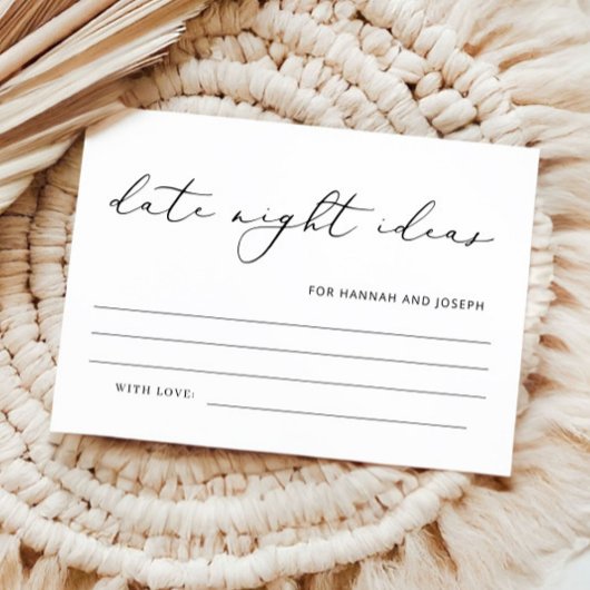 Modern Date Night Ideas Brautparty Game Card Begleitkarte