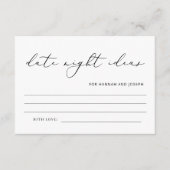 Modern Date Night Ideas Brautparty Game Card Begleitkarte (Vorderseite)