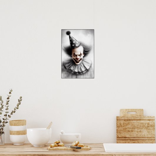 Modern Day Creepy Clown Portrait  Poster (Küche)