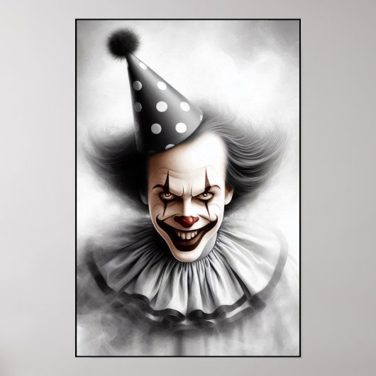 Modern Day Creepy Clown Portrait  Poster (Vorne)