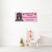 Modern Death to My 30s Pink 40th Birthday Party Banner (Insitu)