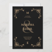 Modern Deco | Black and Gold Photo Back Wedding Save The Date (Vorderseite)