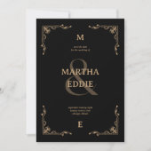 Modern Deco | Black and Gold Photo Back Wedding Save The Date (Vorderseite)